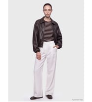 LCW Comfort Beyaz Geniş Paça Pileli Kadın Kumaş Pantolon