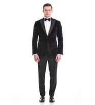 Hatemoğlu Mor Slim Fit Düz Sivri Yaka Kadife Klasik Smokin Damatlık