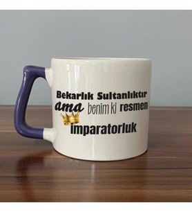 Bekarlık Sultanlıktır Ama Baskılı Mor Kulplu D Kupa