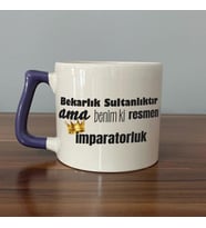 Bekarlık Sultanlıktır Ama Baskılı Mor Kulplu D Kupa