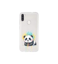 Samsung Galaxy A11 ile Uyumlu Splash Panda Tasarımlı Şeffaf Silikon Kılıf