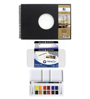 Alex Schoeller Sulu Boya Defteri A5 300 gr 20 Yaprak Daler Rowney Aquafine Travel Suluboya Seti 12li