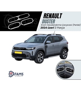 Renault Duster Krom Havalandırma Çerçevesi 2024 üzeri 3 Prç P.Çelik (Parlak)