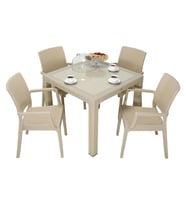 Mandella Elit Rattan 90x90 Elit Koltuk Camlı Masa Takımı ÇÖLBEJİ