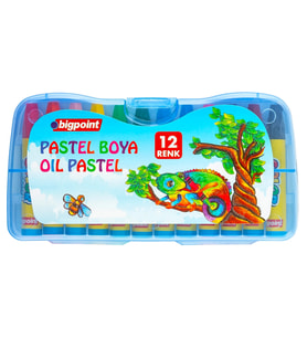 Bigpoint Pastel Boya 12 Renk - Mavi Kutulu