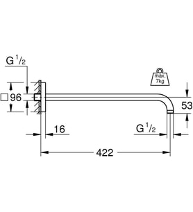 Grohe Rainshower Tepe Duşu Dirseği- 26145000 (Çok Renkli)