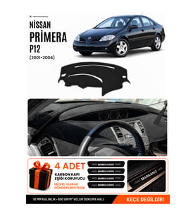 NİSSAN PRİMERA P12 (2001-2004) Uyumlu Torpido Örtüsü Torpido Kılıfı - Siyah