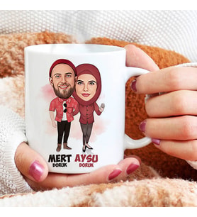 Kişiye Özel Aşkımızın Halleri Karikatürlü Bardak