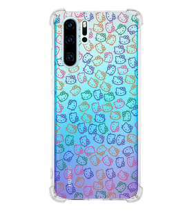 Huawei P30 Pro  Köşe Korumalı Antişok Kapak Hello Kitty Tasarımlı Şeffaf  Kılıf