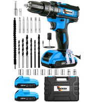 Blue 128 Vf 12 Ah Çelik Şanzuman Bakır Sargılı Akülü Şarjlı Matkap Seti