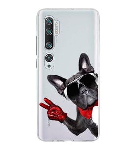 PrintiFy Xiaomi Mi Note 10 ile Uyumlu 1mm Slim Fit Köpek 2 050e Baskılı Şeffaf  Kılıf