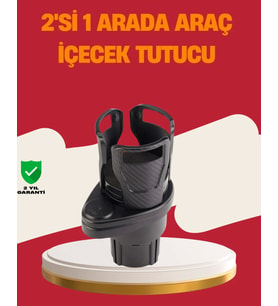 Otomobil Bardak Tutucu İkisi Bir Arada 360° Dönebilen Geniş Kapasiteli