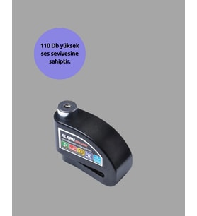 Motosiklet ve Bisiklet İçin 6mm Pinli Alarmlı Disk Kilidi