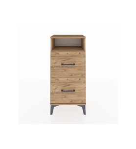 Arges Komodin Tek Raflı 2 Çekmeceli 44x30x96 Çam-Çam