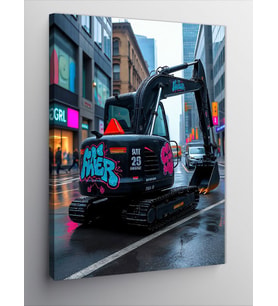 Kanvas Tablo Kepçe Ve Grafiti