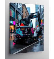 Kanvas Tablo Kepçe Ve Grafiti