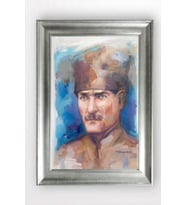 Gümüş Çerçeveli Atatürk Tablo cv1040