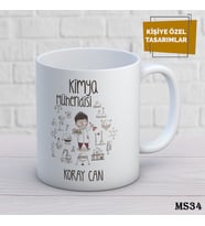 Kişiye Özel Meslek Temalı Kupa  İsimli & Fotoğraflı Premium Hediye Bardak Çiftçi