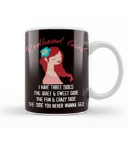 Redhead Girl Three Sides Ginger Red Orange Hair Irish Kupa Bardak Porselen