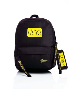 Laptop Bölmeli Okul Çantası Hey!!! Siyah Sarı 1525