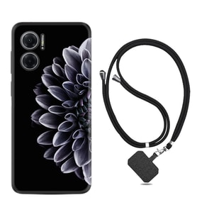 Xiaomi Redmi Note 11E Kılıf Silikon Boyun Askılı İpli Desenli Silikon Çiçekler 1639