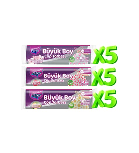 Büzgülü 15 Adet Çöp Torbası Kokulu Büyük Boy Paket