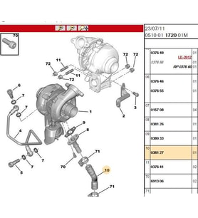 TURBO ARA HORTUMU PEUGEOT 207 308 407 16HDI DV6 0381.27