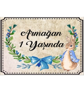 Tavşan Temalı Doğum Günü Afişi 35X50 cm