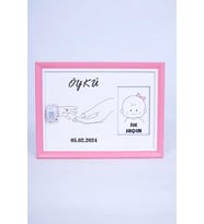 Atlas Bebek İlk Saçım Anı Çerçevesi Pembe