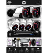 TURKNO 6 Kameralı Pania 3 İç Kamera Set 100 GB HDD Full HD Gece Görüşlü Güvenlik Kamerası Sistemi