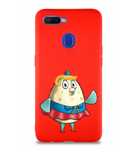 Oppo A12 Soft Premier Kapak Bayan Puff Tasarımlı Silikon Kılıf - Kırmızı (Şeffaf)