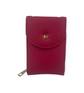 Ollbag OL-1093i Kadın Zincir Askılı Mini Çanta Cüzdan (Bordo - Kırmızı)