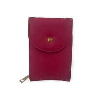 Ollbag OL-1093i Kadın Zincir Askılı Mini Çanta Cüzdan (Bordo - Kırmızı)