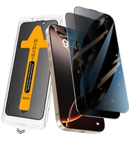Apple iPhone 17 2.5D Oliv Privacy Temperli Cam Ekran Koruyucu + Kolay Uygulama A