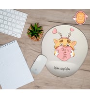 Kişiye Özel Kalp Kedi Temalı Bu Sizin İçin Yazılı Bilek Destekli Mouse Pad