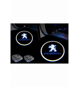 Peugeot Araçlar Için Pilli Yapıştırmalı Kapı Altı Led Logo