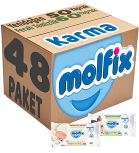 Molfix Islak Havlu Mendil İzotonik Karma 48 Li Set (Yeni Doğan-Ferah Temizlik)