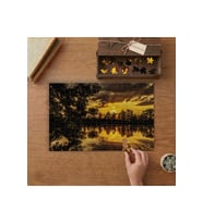 Günbatımı Doğa Manzarası Tasarımı 240 parça Ahşap Puzzle Ahşap Kutuda MP01982