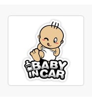 Arabada Bebek Var Sticker oto Yapıştırma Etiket 18cm MD16