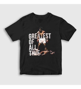 Presmono Unisex Çocuk Siyah Goat Muhammed Ali T-Shirt 230171tt