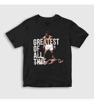 Presmono Unisex Çocuk Siyah Goat Muhammed Ali T-Shirt 230171tt