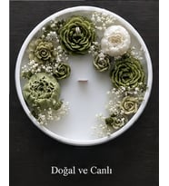 Dekoratif Özel Tasarım Tepsi içinde Kokulu Doğal Soya Mum
