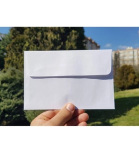 Davetiye Zarfı Beyaz 11,4x16,2cm Buklet 100 Adet