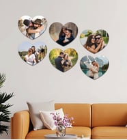 Kişiye Özel 6 Fotoğraflı Kalp Mdf Tablo