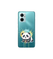 Redmi Note 11E ile Uyumlu Splash Panda Tasarımlı Şeffaf Silikon Kılıf