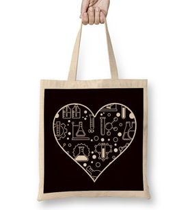 Chemistry Science Heart Chemist Scientist Pharmacist Clinic Bez Çanta Uzun Saplı