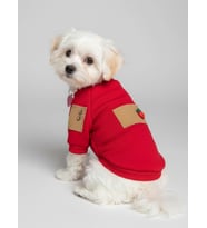 Sevimli Çilek Detaylı Kırmızı Köpekler için Polar Sweatshirt