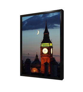 Londra Saat Kulesi Gece Çerçeveli Mdf Tablo