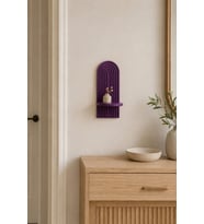 Modern Kemerli Dekoratif Mini Duvar Rafı 11x25,5 cm, Antre Hol Koridor Oda Banyo Şık Raf Süsü