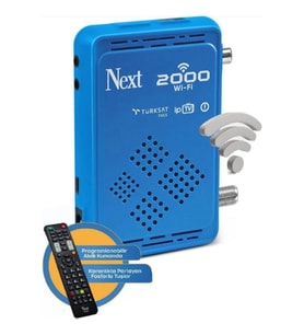 Next 2000 Dahili Wi-Fi S Çanaklı - Çanaksız Full Hd Uydu Alıcısı (Mavi)